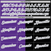 Load image into Gallery viewer, Custom Black Gray-Purple Split Fashion Performance T-Shirt