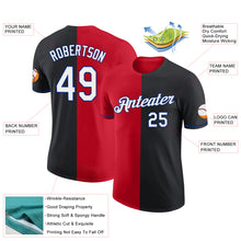 Load image into Gallery viewer, Custom Black Red-Royal Split Fashion Performance T-Shirt