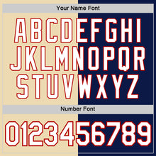 Load image into Gallery viewer, Custom Cream White Navy-Red Split Fashion Performance T-Shirt