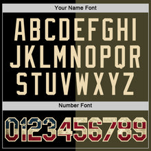 Load image into Gallery viewer, Custom Black Vintage USA Flag Olive-Cream Split Fashion Performance T-Shirt