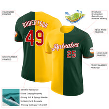 Load image into Gallery viewer, Custom Green Red-Yellow Split Fashion Performance T-Shirt