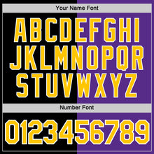 Load image into Gallery viewer, Custom Black Yellow-Purple Split Fashion Performance T-Shirt