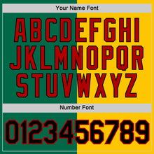 Load image into Gallery viewer, Custom Kelly Green Black Yellow-Red Split Fashion Performance T-Shirt