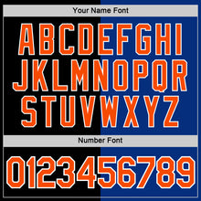 Load image into Gallery viewer, Custom Black Orange-Royal Split Fashion Performance T-Shirt