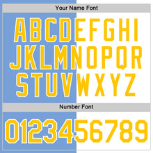 Load image into Gallery viewer, Custom Powder Blue Yellow-White Split Fashion Performance T-Shirt