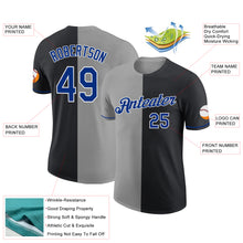 Load image into Gallery viewer, Custom Black Royal-Gray Split Fashion Performance T-Shirt