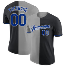 Load image into Gallery viewer, Custom Black Royal-Gray Split Fashion Performance T-Shirt