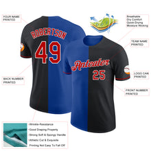 Load image into Gallery viewer, Custom Black Red-Royal Split Fashion Performance T-Shirt