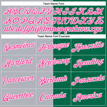 Load image into Gallery viewer, Custom Kelly Green Pink-Gray Split Fashion Performance T-Shirt