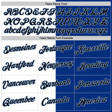 Load image into Gallery viewer, Custom Royal Black-Light Blue Split Fashion Performance T-Shirt