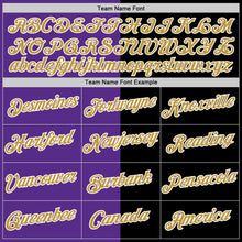 Load image into Gallery viewer, Custom Black Old Gold-Purple Split Fashion Performance T-Shirt