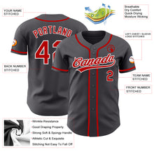 Load image into Gallery viewer, Custom Steel Gray Red-White Authentic Baseball Jersey