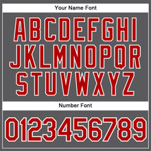 Load image into Gallery viewer, Custom Steel Gray Red-White Authentic Baseball Jersey