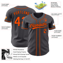 Load image into Gallery viewer, Custom Steel Gray Orange-Black Authentic Baseball Jersey