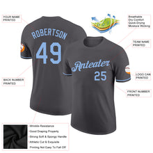 Load image into Gallery viewer, Custom Steel Gray Light Blue Performance T-Shirt
