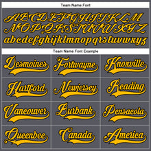 Load image into Gallery viewer, Custom Steel Gray Gold-Black Hockey Lace Neck Jersey