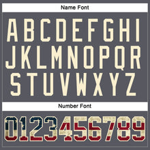 Load image into Gallery viewer, Custom Steel Gray Vintage USA Flag Cream-Black Hockey Lace Neck Jersey