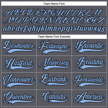 Load image into Gallery viewer, Custom Steel Gray Light Blue-Black Hockey Lace Neck Jersey