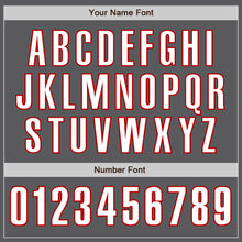 Load image into Gallery viewer, Custom Steel Gray White-Red Authentic Baseball Jersey