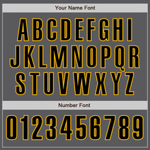 Load image into Gallery viewer, Custom Steel Gray Black-Gold Authentic Baseball Jersey