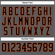 Load image into Gallery viewer, Custom Steel Gray Black-Orange Hockey Lace Neck Jersey