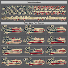 Load image into Gallery viewer, Custom Steel Gray Vintage USA Flag Cream-Black Hockey Lace Neck Jersey