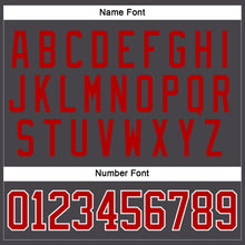 Load image into Gallery viewer, Custom Steel Gray Red-White Hockey Jersey