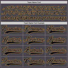 Load image into Gallery viewer, Custom Steel Gray Black-Old Gold Hockey Jersey