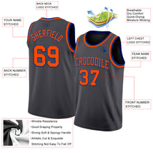 Load image into Gallery viewer, Custom Steel Gray Orange-Royal Authentic Basketball Jersey