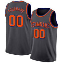 Load image into Gallery viewer, Custom Steel Gray Orange-Royal Authentic Basketball Jersey