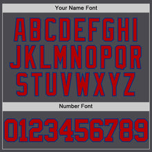 Load image into Gallery viewer, Custom Steel Gray Red-Royal Authentic Basketball Jersey
