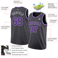 Load image into Gallery viewer, Custom Steel Gray Purple-Gray Authentic Basketball Jersey