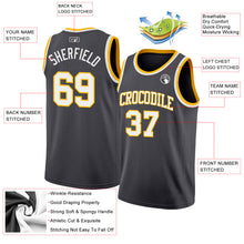 Load image into Gallery viewer, Custom Steel Gray White-Gold Authentic Basketball Jersey