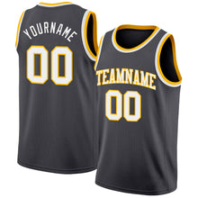 Load image into Gallery viewer, Custom Steel Gray White-Gold Authentic Basketball Jersey