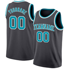 Load image into Gallery viewer, Custom Steel Gray Teal-White Authentic Basketball Jersey