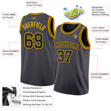 Load image into Gallery viewer, Custom Steel Gray Black-Gold Authentic Basketball Jersey