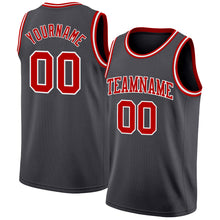 Load image into Gallery viewer, Custom Steel Gray Red-White Authentic Basketball Jersey