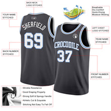 Load image into Gallery viewer, Custom Steel Gray White-Light Blue Authentic Basketball Jersey