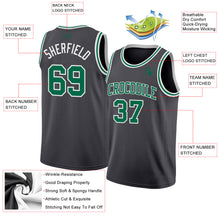 Load image into Gallery viewer, Custom Steel Gray Kelly Green-White Authentic Basketball Jersey