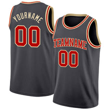Load image into Gallery viewer, Custom Steel Gray Red-Cream Authentic Basketball Jersey