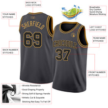 Load image into Gallery viewer, Custom Steel Gray Black-Old Gold Authentic Basketball Jersey