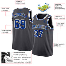 Load image into Gallery viewer, Custom Steel Gray Royal-White Authentic Basketball Jersey