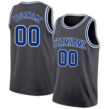 Load image into Gallery viewer, Custom Steel Gray Royal-White Authentic Basketball Jersey