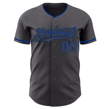 Load image into Gallery viewer, Custom Steel Gray Royal Authentic Baseball Jersey