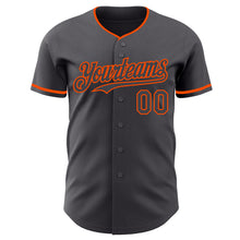 Load image into Gallery viewer, Custom Steel Gray Orange Authentic Baseball Jersey