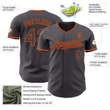 Load image into Gallery viewer, Custom Steel Gray Orange Authentic Baseball Jersey