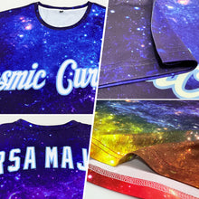 Load image into Gallery viewer, Custom Galactic White-Light Blue 3D Performance T-Shirt