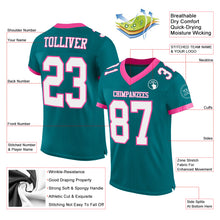 Load image into Gallery viewer, Custom Teal White-Pink Mesh Authentic Football Jersey