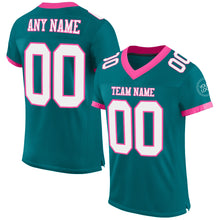 Load image into Gallery viewer, Custom Teal White-Pink Mesh Authentic Football Jersey