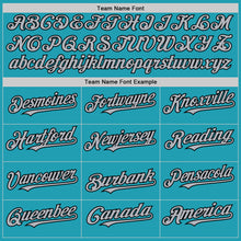 Load image into Gallery viewer, Custom Teal Gray-Black Mesh Authentic Throwback Baseball Jersey